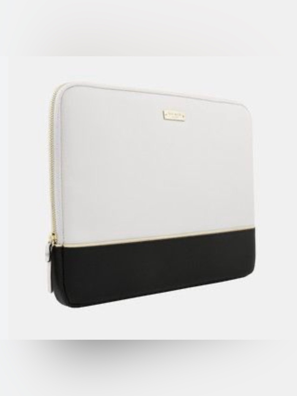 Kate Spade New York Colorblock Laptop Sleeve 16” Zip Case Black White - Picture 2 of 6